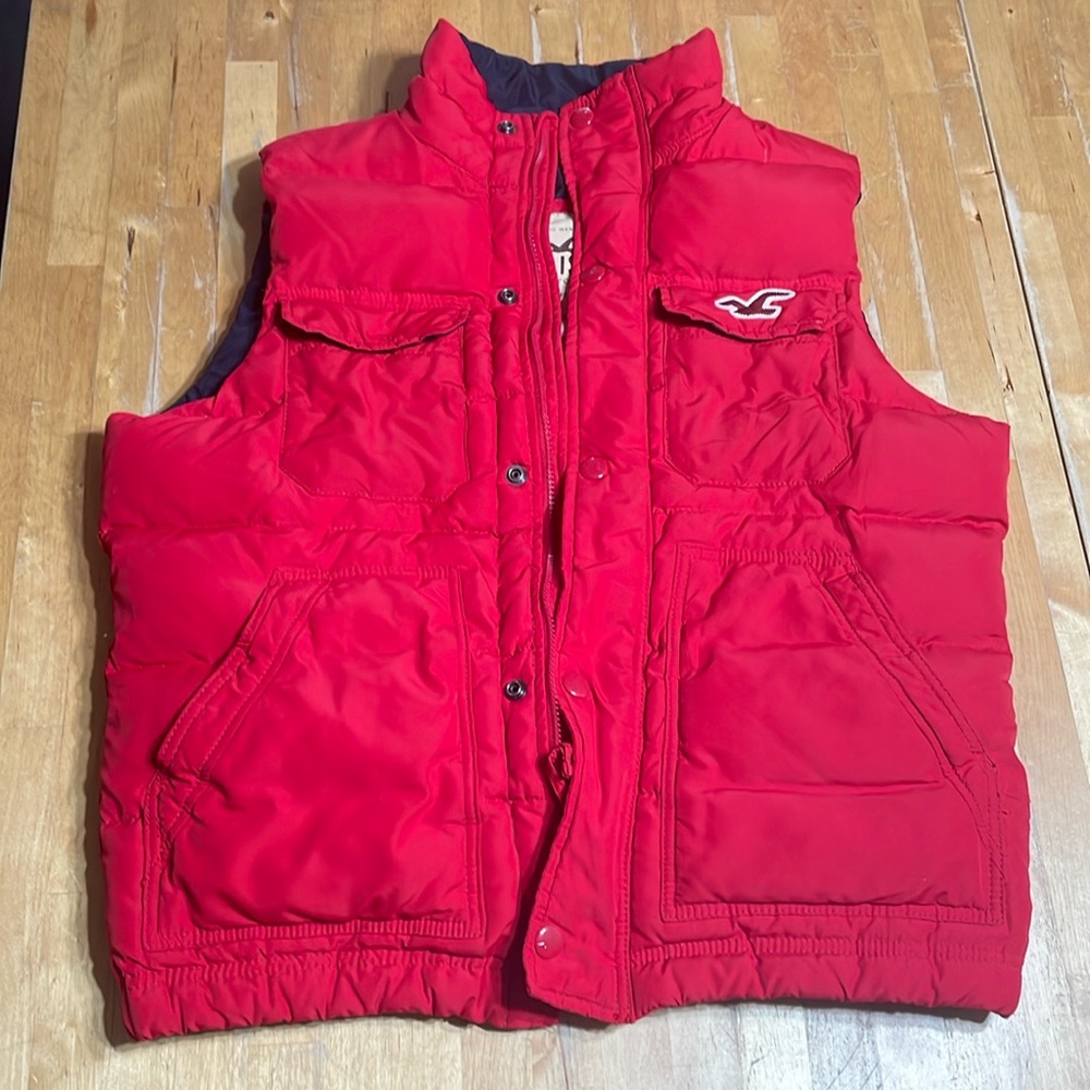 Hollister Red Puffer Vest